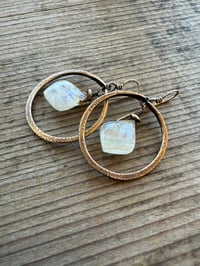 Image 20 of Moonstone and solid brass earrings / n1