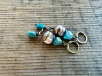 Image 2 of Ancient Roman glass, Apatite and Lampwork earrings/ n.37