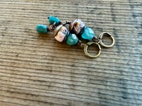 Image 4 of Ancient Roman glass, Apatite and Lampwork earrings/ n.37