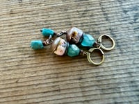 Image 6 of Ancient Roman glass, Apatite and Lampwork earrings/ n.37