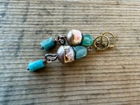 Image 9 of Ancient Roman glass, Apatite and Lampwork earrings/ n.37