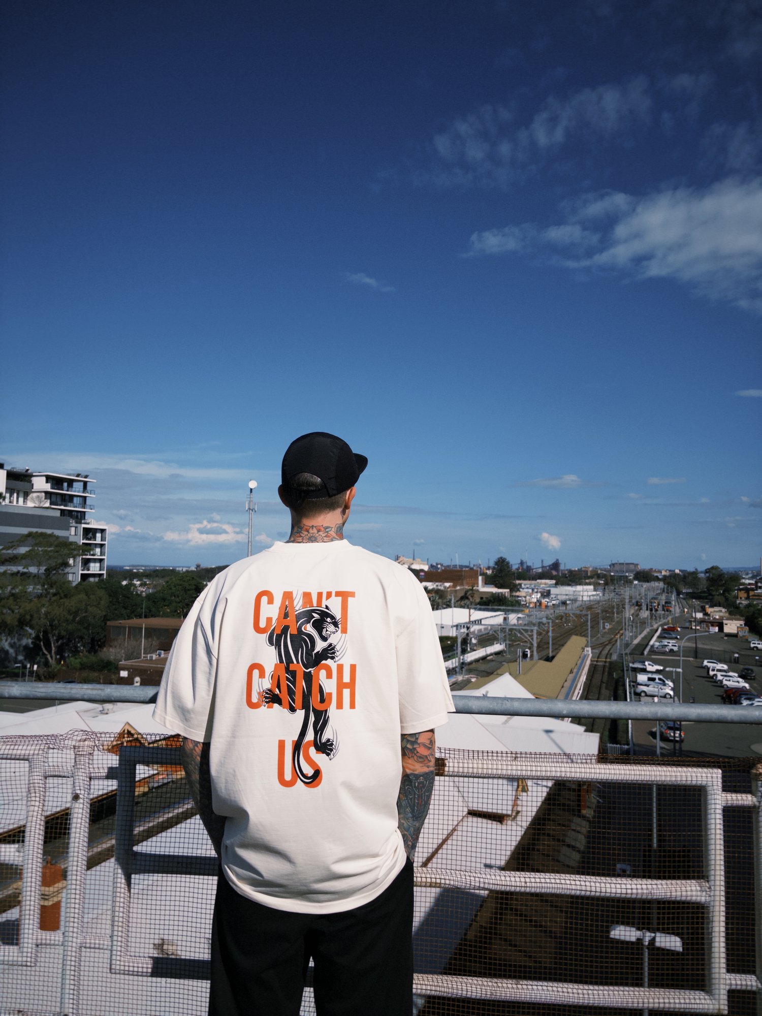 Image of Panther Can't Catch Us - Cream Heavy Weight Tee