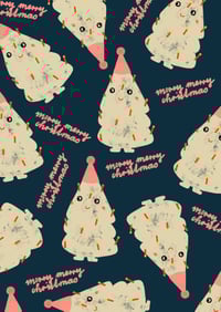 Image 2 of Postkarte - Tannis, merry merry christmas, Blau