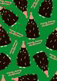 Image 2 of Postkarte - Tannis, merry merry christmas, Grün