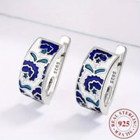 EARRING- FLORAL BLUE
