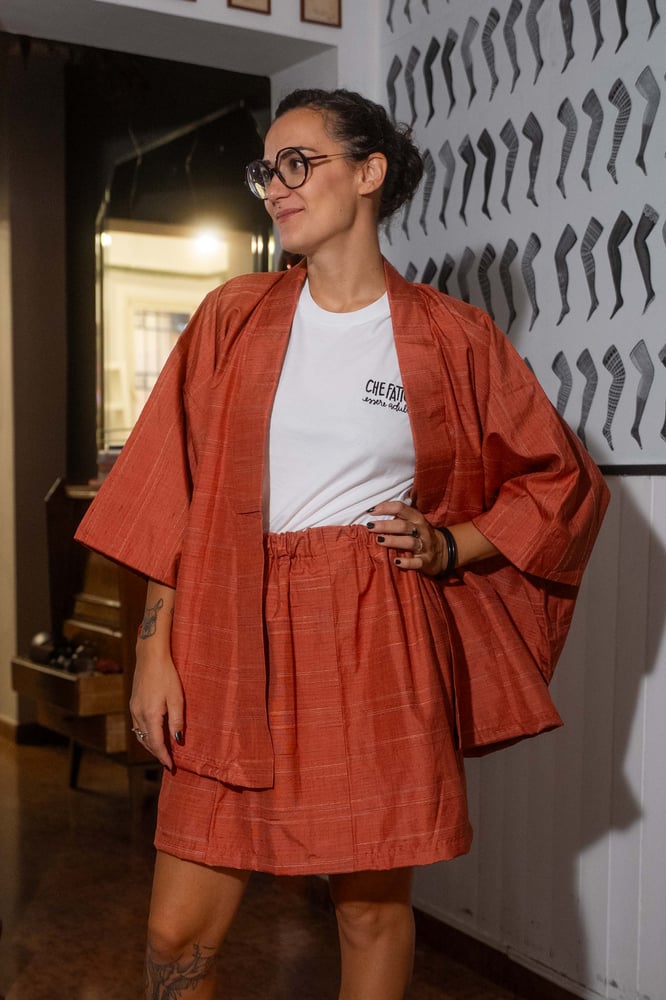 Image of Completo Kimono arancio
