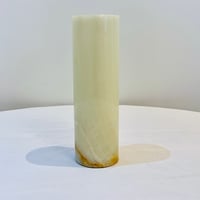 Image 2 of Vase rouleau en pierre onyx naturel vintage 1970 - Vase cylindrique 