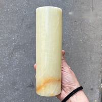Image 8 of Vase rouleau en pierre onyx naturel vintage 1970 - Vase cylindrique 