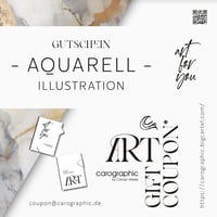Aquarell-Zeichnung Gutschein – Individuelle Illustration nach Wunsch | carographic