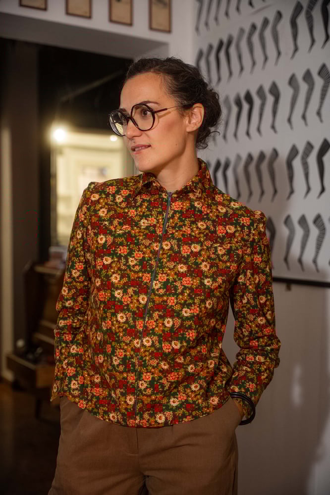 Image of Camicia velluto a fiori 