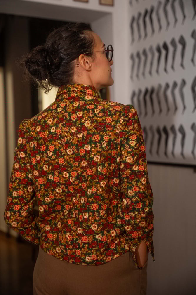 Image of Camicia velluto a fiori 