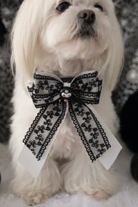 Image 2 of KUROMI LACE BOW - BLACK