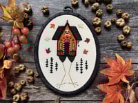 Image 1 of Halloween Baba Yaga House Mixed Media Embroidery Hoop 5x7"
