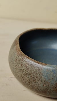 Image 3 of **Flower-Shaped Bowl - Deep Blue Speckled - rich, oceanic tones