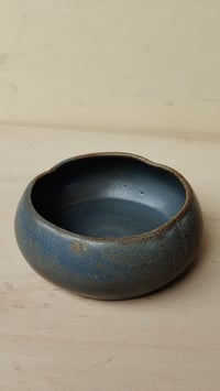 Image 4 of **Flower-Shaped Bowl - Deep Blue Speckled - rich, oceanic tones