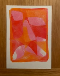 Image 1 of Abstract orange , pink, red. 1 