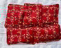 Image 4 of Set of 5 Lavender Sachets, Floral & Burgandy Calico 