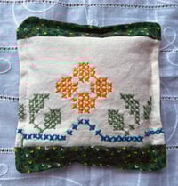 Image 4 of Set of 3 Lavender Sachets- Cross-stich flowers 