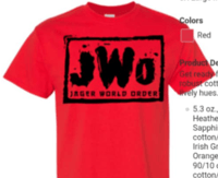 jWo red and black logo tee