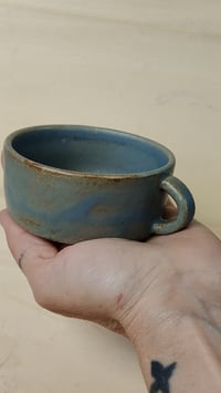 Image 2 of Dark Blue Speckled Coffee Cup - Wide & Wonderful