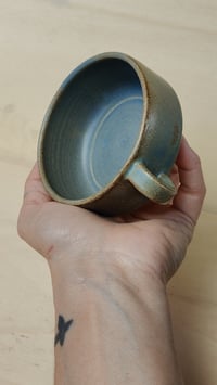 Image 2 of Light Blue Speckled Coffee Cup - Wide & Wonderful