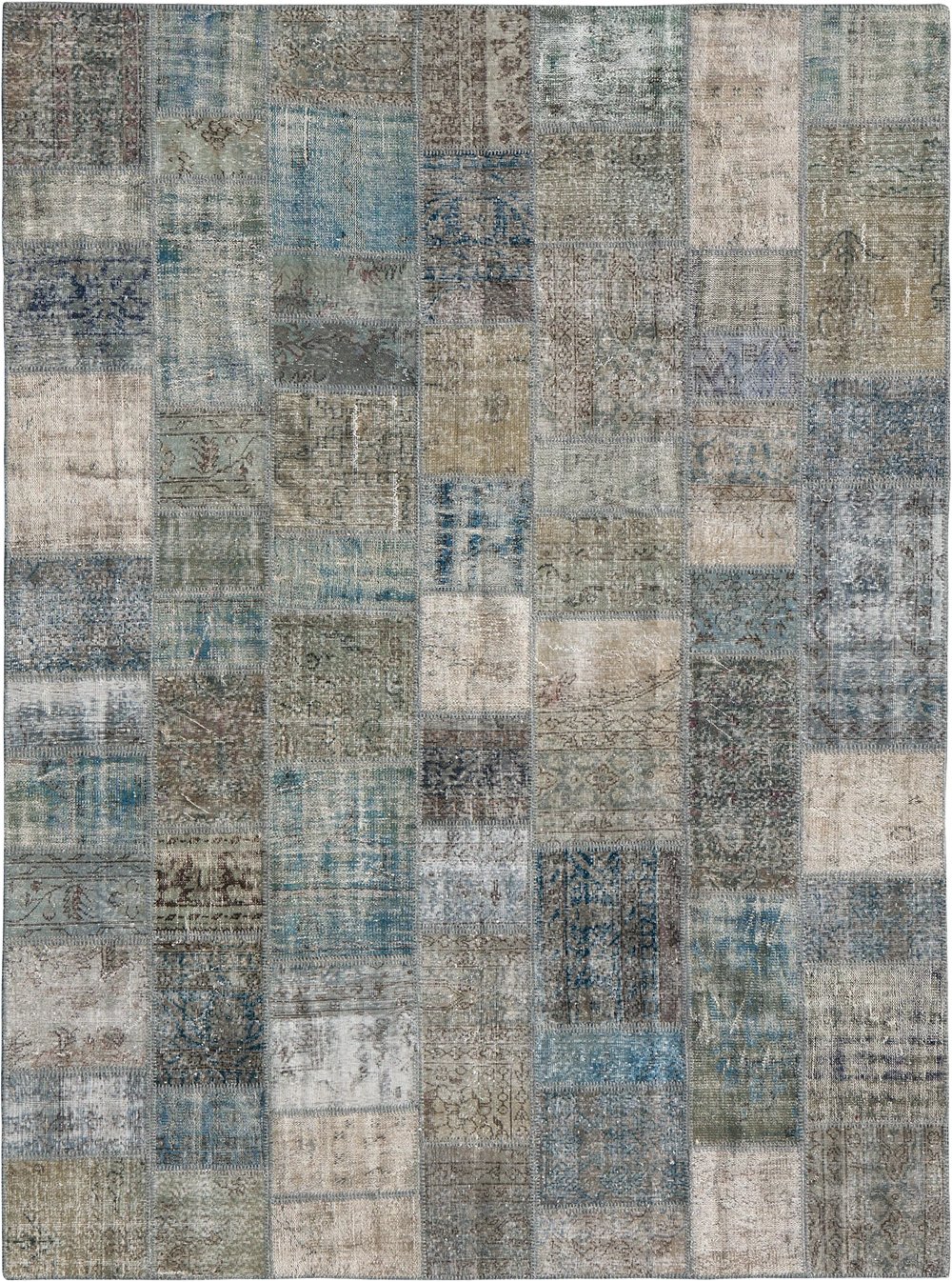 Image of Tappeto vintage in lana annodato a mano "MADDA PATCH" 