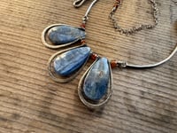 Image 6 of Indigo Blue * Solid Sterling Silver Statement Blue Kyanite necklace / n10