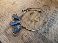 Image 7 of Indigo Blue * Solid Sterling Silver Statement Blue Kyanite necklace / n10