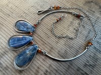 Image 11 of Indigo Blue * Solid Sterling Silver Statement Blue Kyanite necklace / n10