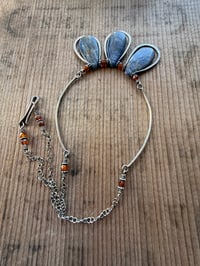 Image 12 of Indigo Blue * Solid Sterling Silver Statement Blue Kyanite necklace / n10
