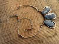 Image 13 of Indigo Blue * Solid Sterling Silver Statement Blue Kyanite necklace / n10