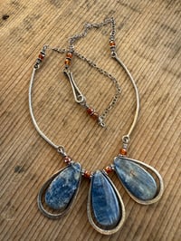 Image 14 of Indigo Blue * Solid Sterling Silver Statement Blue Kyanite necklace / n10