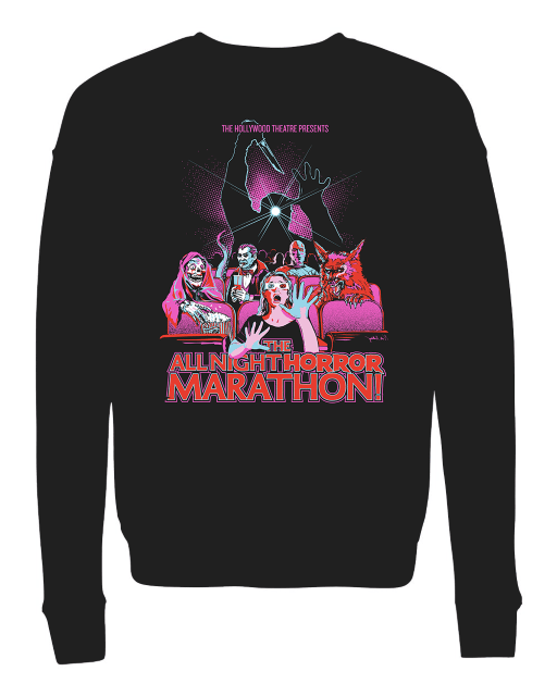 Image of 2025 All Night Horror Marathon Crewneck Sweatshirt (limited to 50!) *PRE-ORDER*