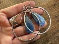 Image 2 of Sterling Silver Statement Blue Kyanite earrings/ n7