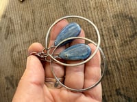 Image 14 of Sterling Silver Statement Blue Kyanite earrings/ n7