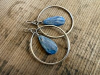 Image 3 of Sterling Silver Statement Blue Kyanite earrings/ n7