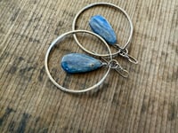 Image 4 of Sterling Silver Statement Blue Kyanite earrings/ n7