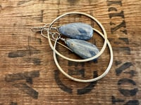 Image 6 of Sterling Silver Statement Blue Kyanite earrings/ n7