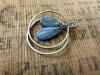 Image 8 of Sterling Silver Statement Blue Kyanite earrings/ n7