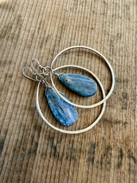 Image 9 of Sterling Silver Statement Blue Kyanite earrings/ n7