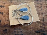 Image 11 of Sterling Silver Statement Blue Kyanite earrings/ n7