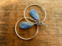 Image 12 of Sterling Silver Statement Blue Kyanite earrings/ n7