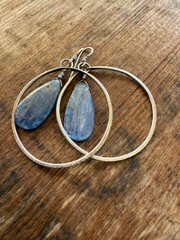 Image 13 of Sterling Silver Statement Blue Kyanite earrings/ n7