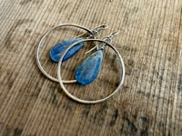 Image 15 of Sterling Silver Statement Blue Kyanite earrings/ n7