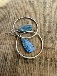 Image 16 of Sterling Silver Statement Blue Kyanite earrings/ n7