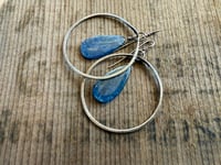 Image 17 of Sterling Silver Statement Blue Kyanite earrings/ n7