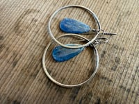 Image 19 of Sterling Silver Statement Blue Kyanite earrings/ n7