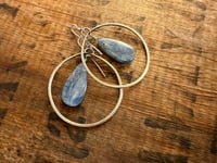 Image 22 of Sterling Silver Statement Blue Kyanite earrings/ n7