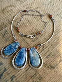Image 17 of Indigo Blue * Solid Sterling Silver Statement Blue Kyanite necklace / n10