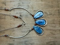 Image 20 of Indigo Blue * Solid Sterling Silver Statement Blue Kyanite necklace / n10